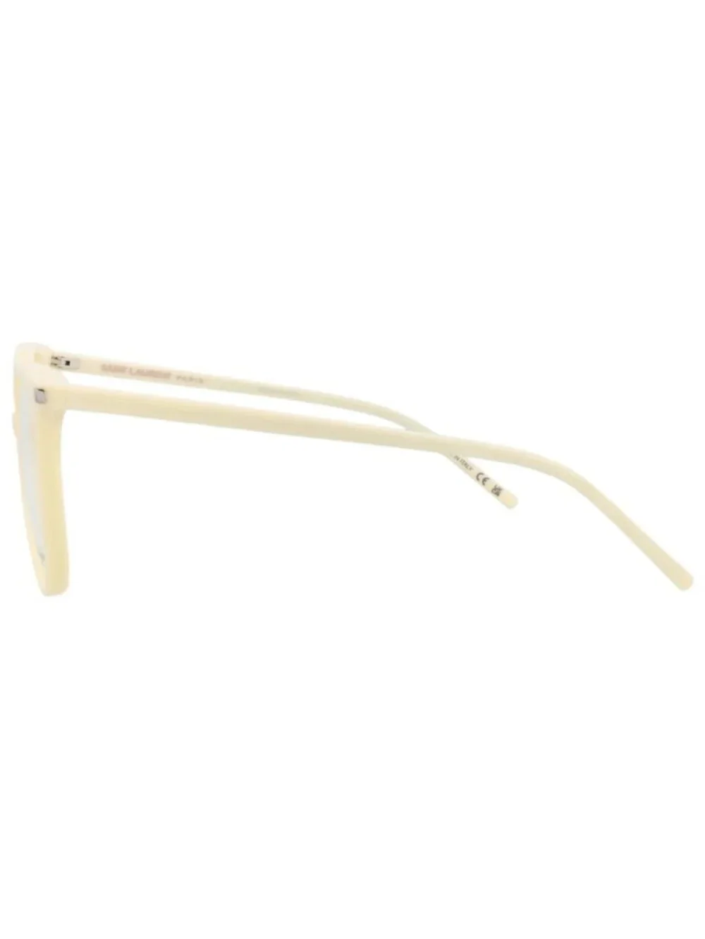 New Saint Laurent Women's Eyeglasses Round Oval Recycled Acetate Frame Ivory